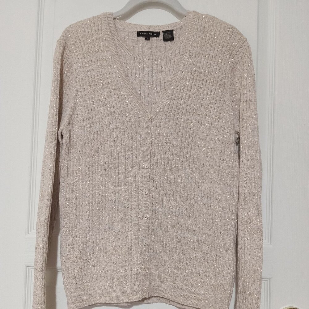 Jeanne Pierre Gold Metallic Twin Set, Size Small